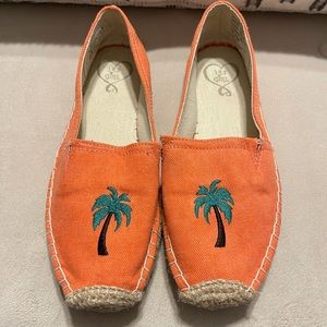 Coral slip on shoes